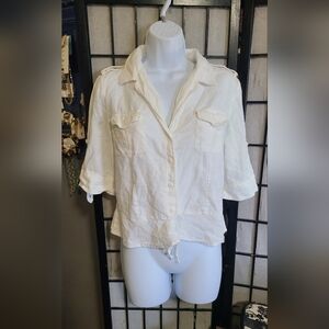 David N Linen Yachting Crop Top sz M